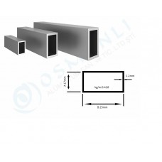 Alüminyum Kutu Profil 17mm X 25mm Et Kalınlık 2mm